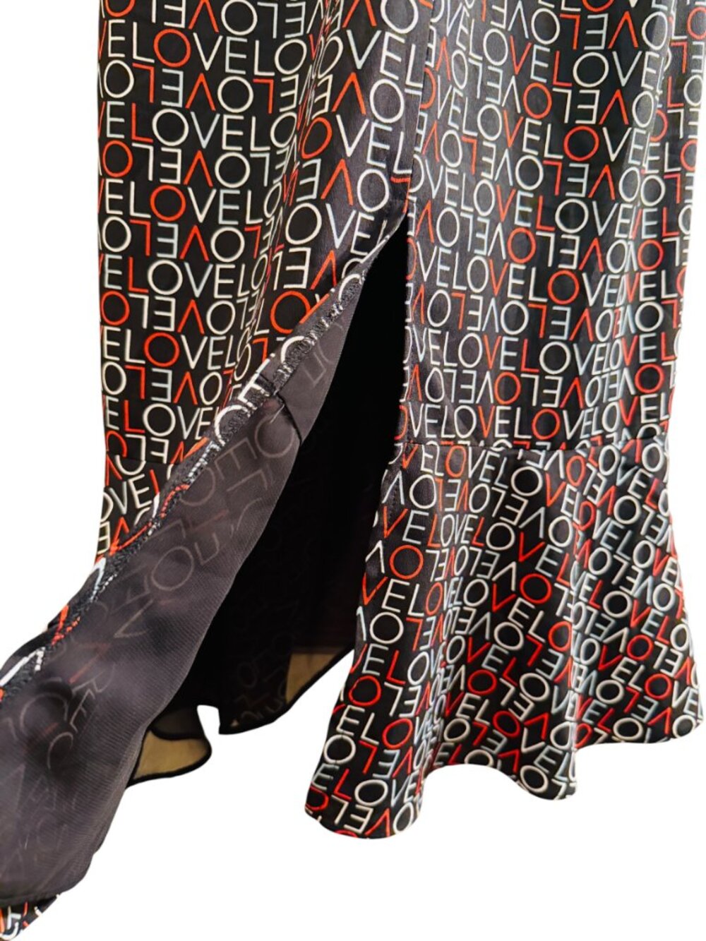 Sleeveless Midi Dress with Ruched Front Detail & Love Print - Picture 8 of 8